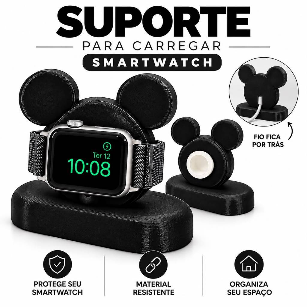 Suporte para Smartwatch Carregador Dock Organizador de Mesa Compatível Série 10 9 8 7 6 5 SE Ultra