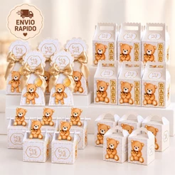 ENVIO RÁPIDO Kit Caixas Personalizadas Cha Revelacao Ursinho Neutro Lembrancinhas Bebê Aniversario Personalizados Mimo