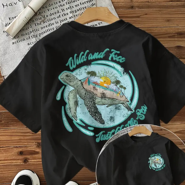 Camiseta Feminina Tartaruga Estilosa Camisa 100% Algodão Moderna e Confortavel