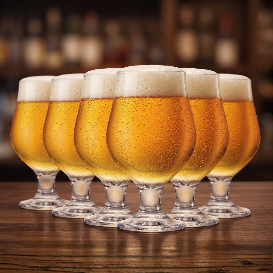 Taça Vidro Beer Master Cerveja Chopp Bar Restaurante Jantar 6 Peças 380ml Ruvolo