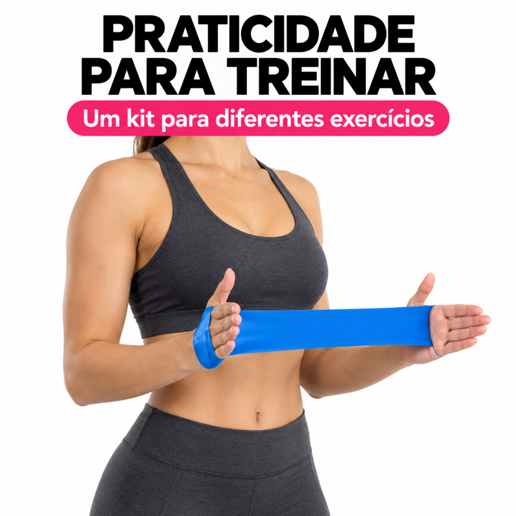 Faixa Elástica para Exercícios Pilates Yoga Treino Funcional Alongamento e Fortalecimento Muscular