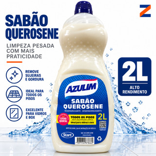 Sabao Querosene Limpeza Pesada Desengordurante Pisos Blindex Vidros Laminados Azulim