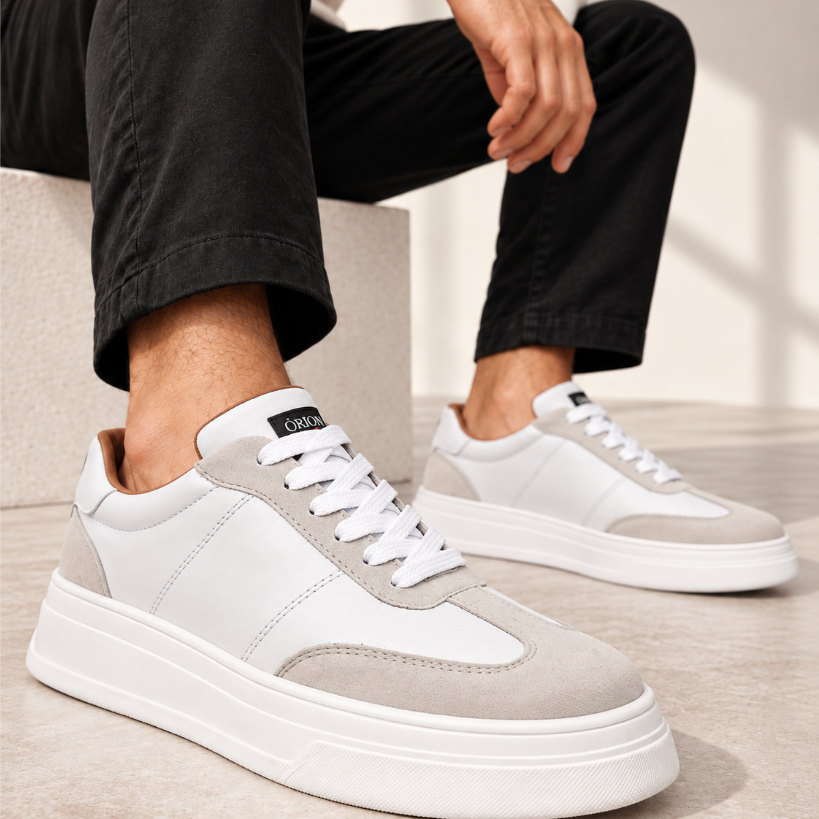 Tenis Masculino Casual Sola Alta Confortável Esporte Fino Sapatenis Social Couro Presente Skate Escola Casamento Festa