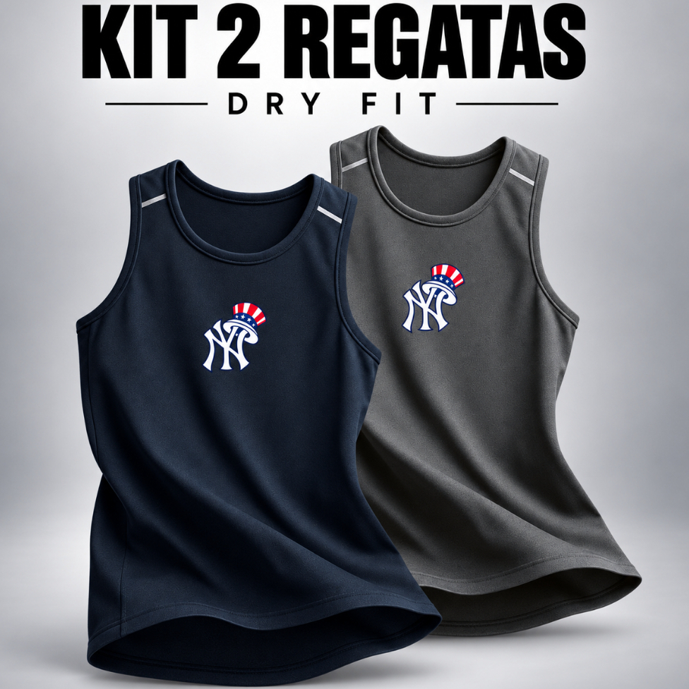 Kit  2 Camisa Regata Dry Fit Masculina Esportiva  Academia Treino Cross Fit Musculação