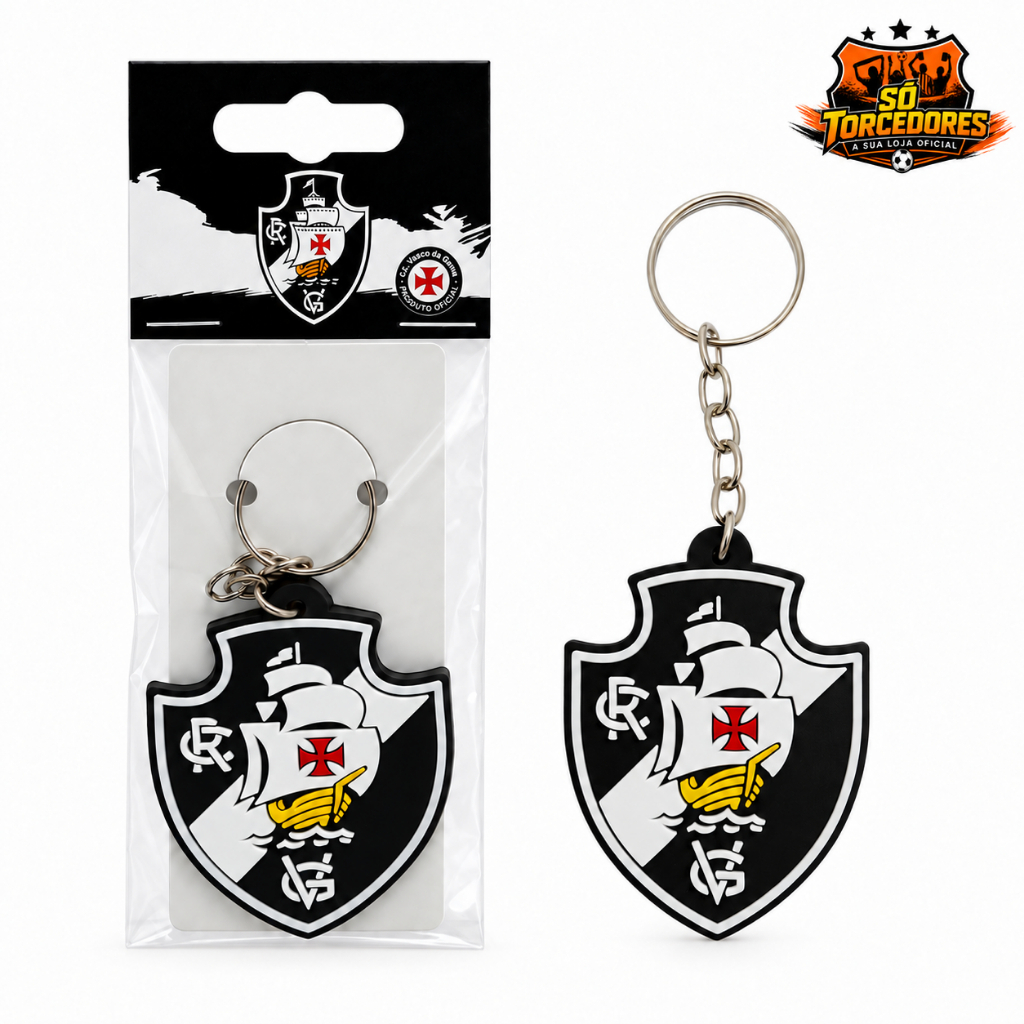 Chaveiro Vasco da Gama Oficial - Escudo emborrachado Torcedor