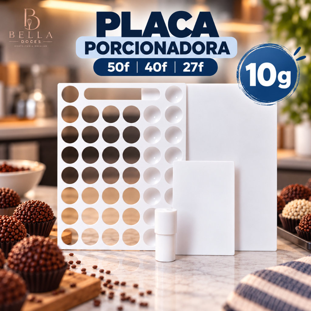 Placa Porcionadora Dosadora 10G Doces Brigadeiro Confeitaria 50F 40F 27F