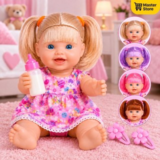 Boneca Bebe Milkinha Cores 100% em Vinil Macio Brinquedo Boneca em Vinil Infantil Tipo Bebe Reborn