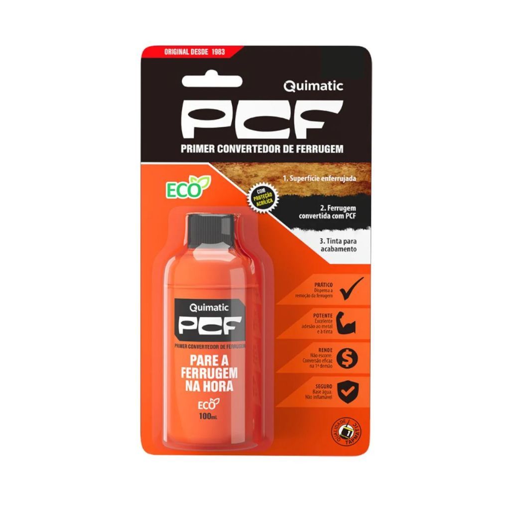PCF Primer Conversor De Ferrugem Quamatic 100ml Blister Tapmatic