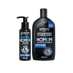 Kit Masculino Shampoo Homem 430ml + Balm 120 ml Gota Dourada