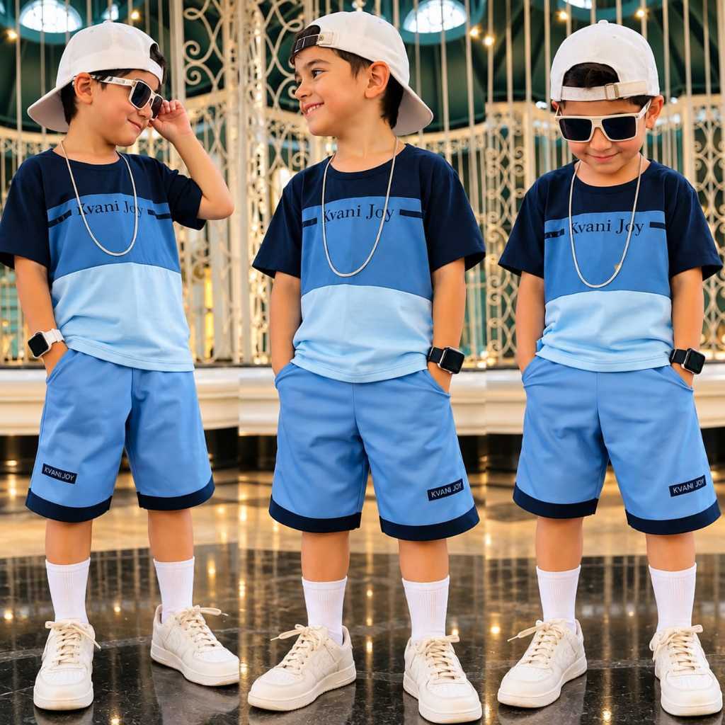 Conjunto Infantil Masculino De Verão – Camiseta Algodão + Bermuda Confortável | 1 a 12 Anos