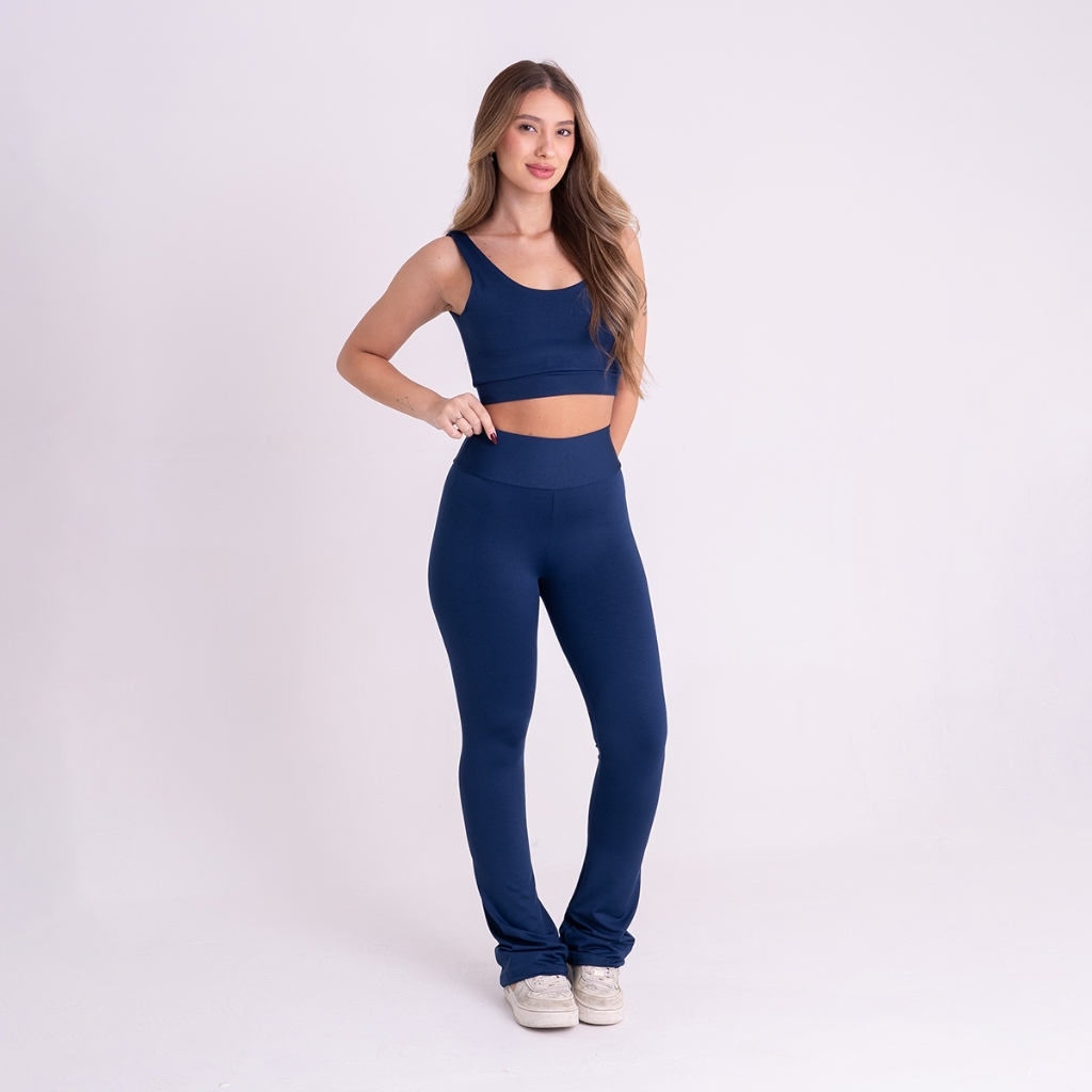 Conjunto Fitness Feminino Legging Cintura Alta e Top Zero Transparência Academia Promoção 10.10