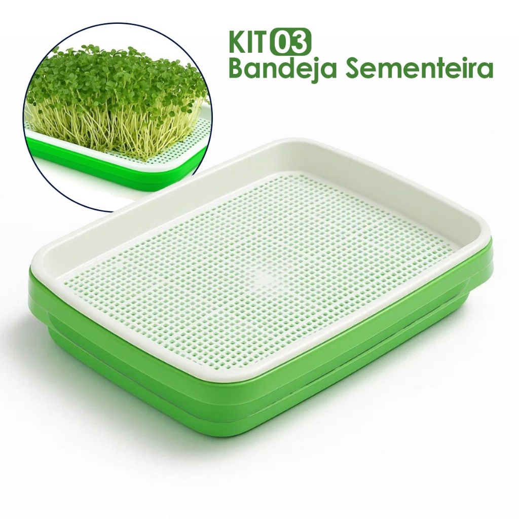 Bandeja Sementeira Germinação Mudas Hortaliças Plantas Sementes Microverdes Plantio Compacto