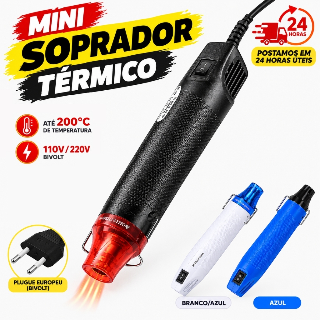 Soprador Térmico Portátil Mini 220V/110V 300W Para DIY Trabalhos Elétricos Telefones Velas e Decoração de Bolos