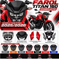 FAROL COM LED COMPLETO TITAN FAN 160 2025/2026