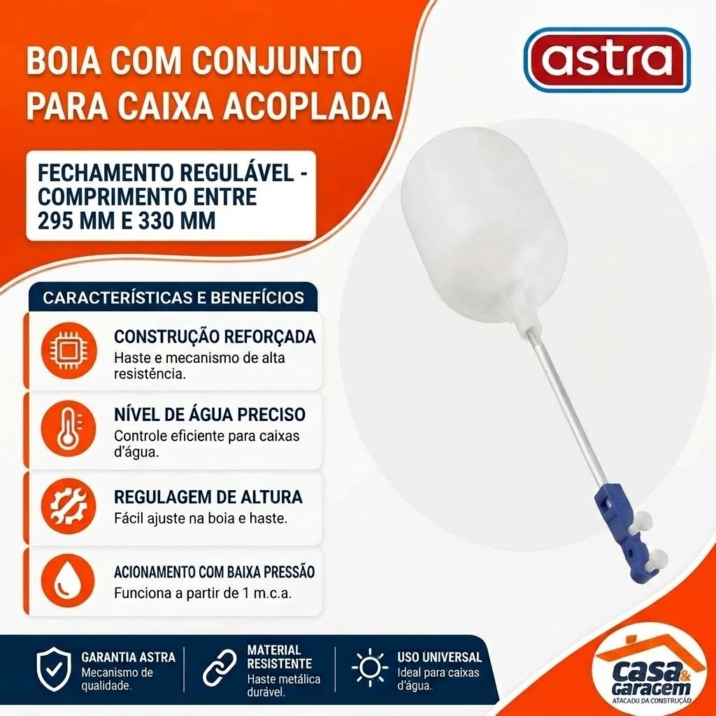 Boia Regulável Universal Para Caixa Acoplada Astra