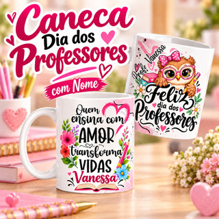 caneca dia dos professores personalizada com nome
