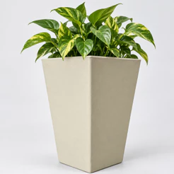 Vaso Decorativo Polietileno para Plantas Coluna Quadrada Lisa Medidas 31x23x16cm