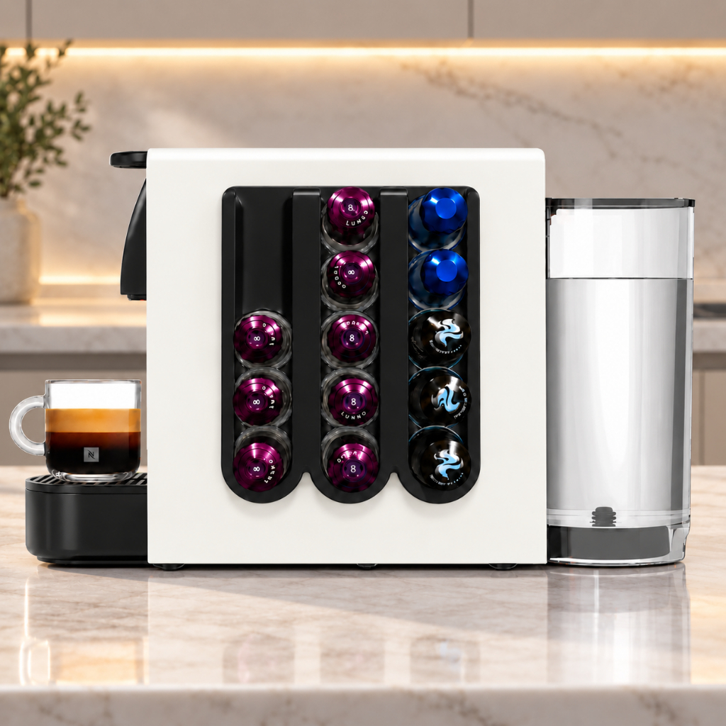 Porta Cápsulas Nespresso Organizador Lateral para Cafeteira Suporte Dispenser de Cápsulas de Café Linha Essenza e Outras