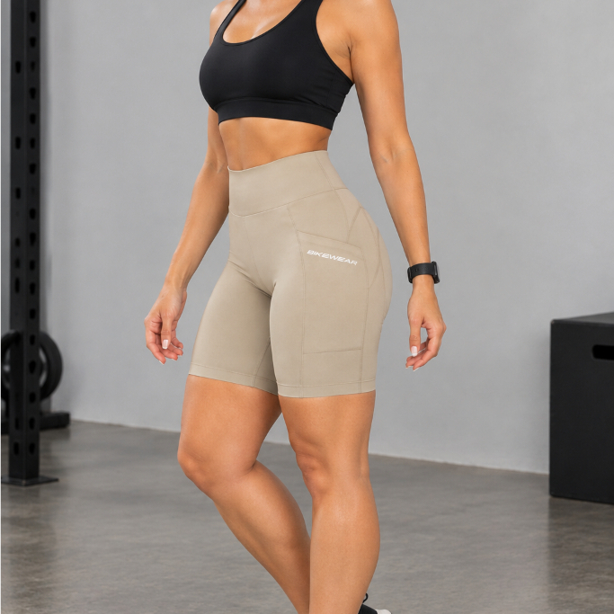 Short Suplex Compressão Feminino Com Bolso para Celular para corrida e caminhada Academia Dia a Dia Atividade Fisica