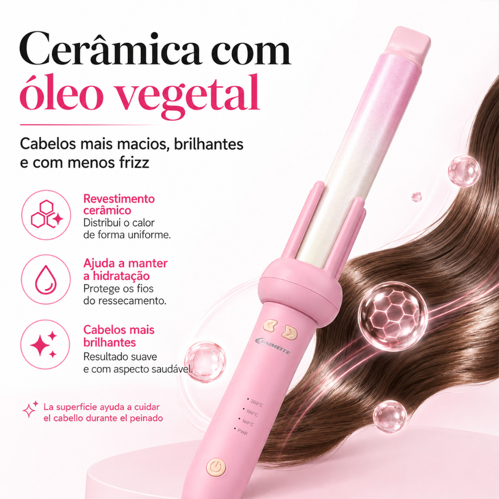 MAIMEITE Modelador de cachos automático de cerâmica 3 Temperaturas Cerâmica Íons Negativos Aquecimento Rápid · foto 2