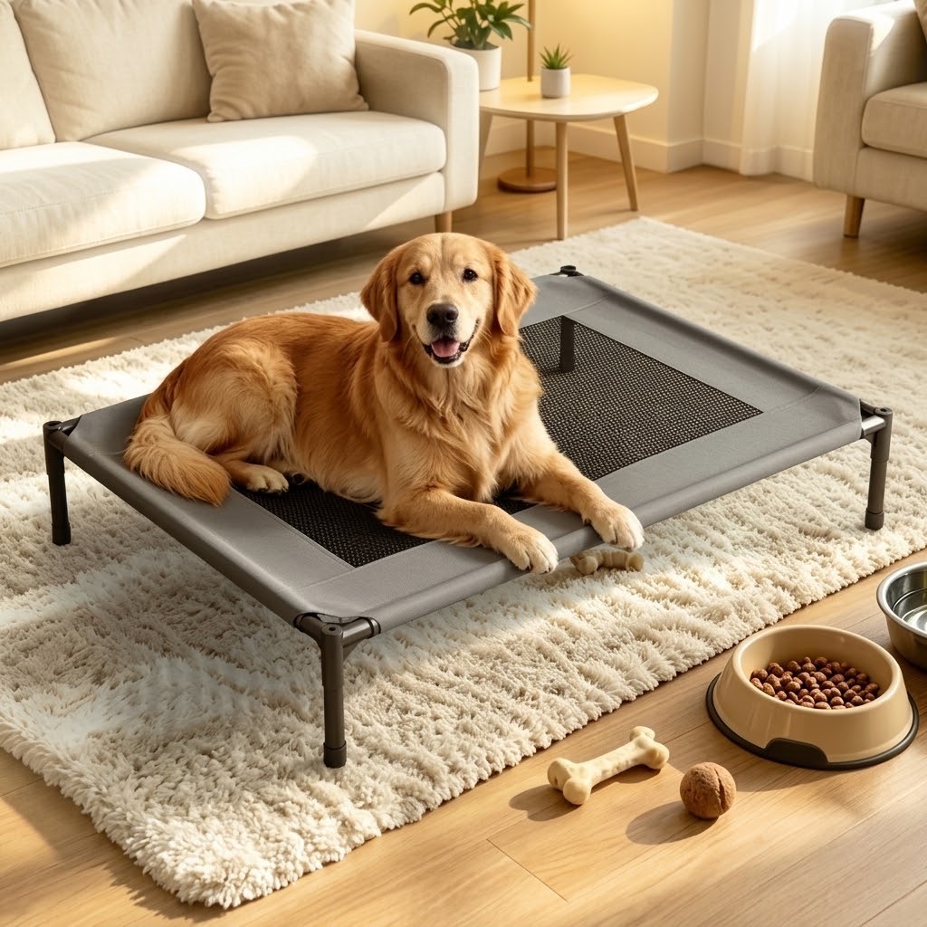 Cama Elevada para Cães, Cama Suspensa Resistente, Malha Respirável, Fácil de Limpar, Cachorro Pequeno Médio Grande