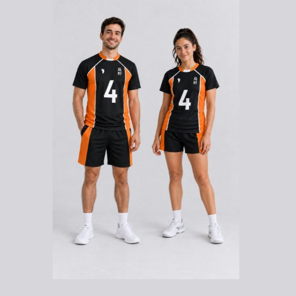 Kit Camiseta e Calção Haikyuu Karasuno Volei Anime- PRETO — imagem 2 de 2