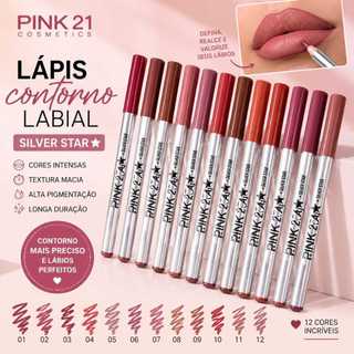 CONTORNO PARA LABIOS PINK 21 CONTORNO LABIAL LÁPIS CONTORNO DELINIADOR PARA BOCA LÁPIS PIGMENTADO LONGA DURAÇÃO MACIO