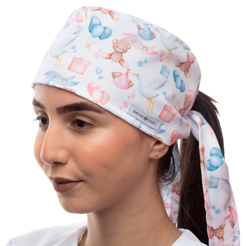 Gorro Touca Cirúrgica Bandana Unissex Estampada Obstetrícia | Enfermagem e Hospitalar