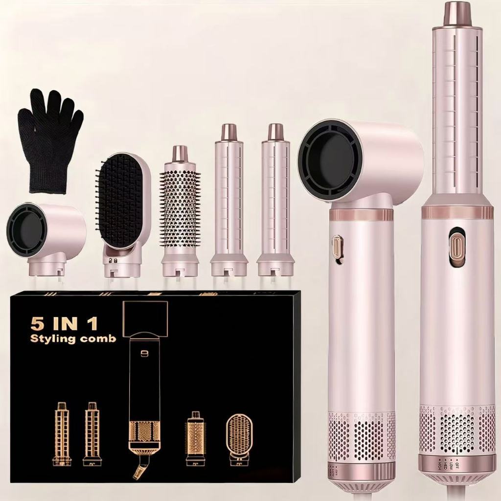 Escova Secadora 5 Em 1 Conjunto De Secador De Cabelo Multifuncional