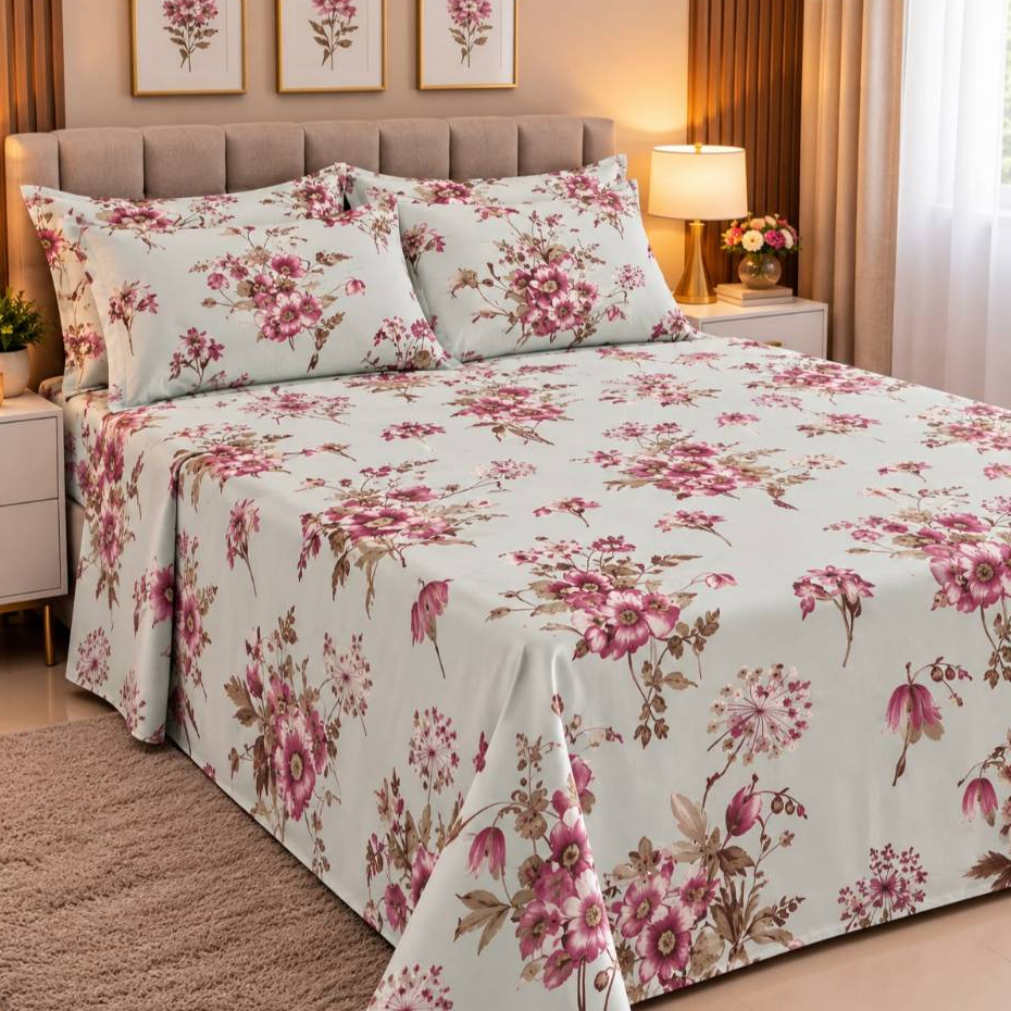 Lençol Queen Avulso Toque de Seda e Algodão Macio | 2,30m x 2,50m Luxo Cama