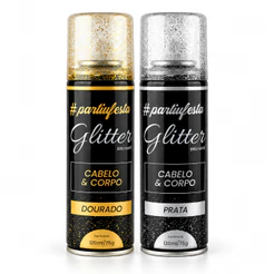 Spray Glitter Brilhante 120ml Cabelo & Corpo Cabelo Maluco Carnaval #PARTIUFESTA