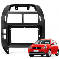 Moldura de Painel para Central Multimídia 9 Polegadas VW Polo 2003 a 2011 Preta