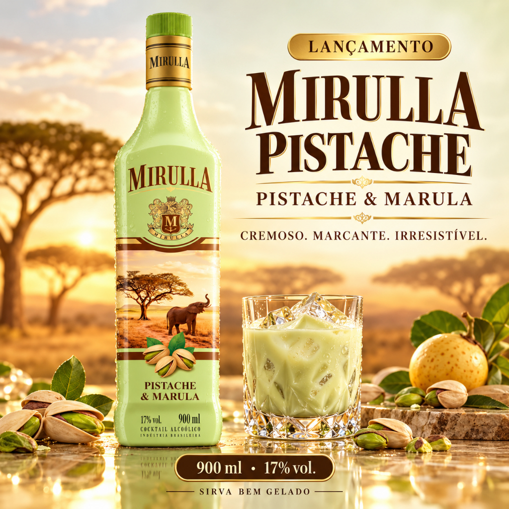 Licor Mirulla Pistache & Marula Cremoso 900ml Original 17% Vol — Escolha 1, 2, 3 ou 4 Unidades