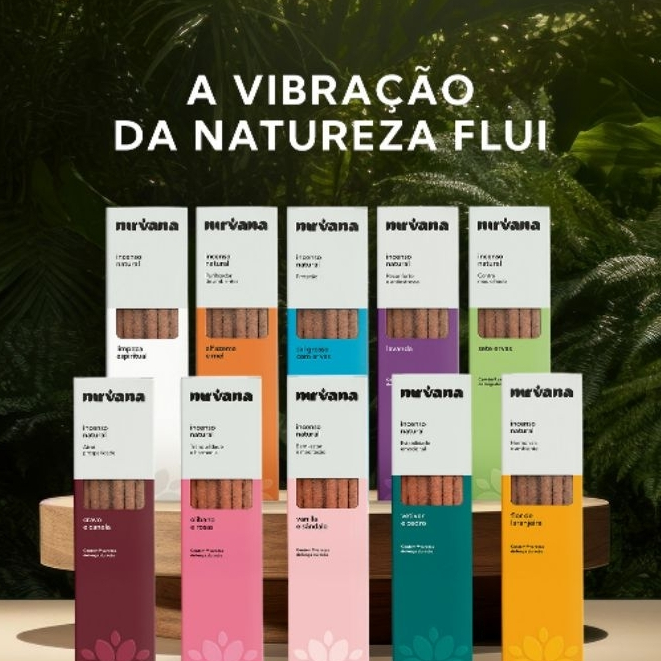 Incenso 100% Natural Nirvana - Longa Duração 2h - 09 varetas caixa| Escolha o Seu