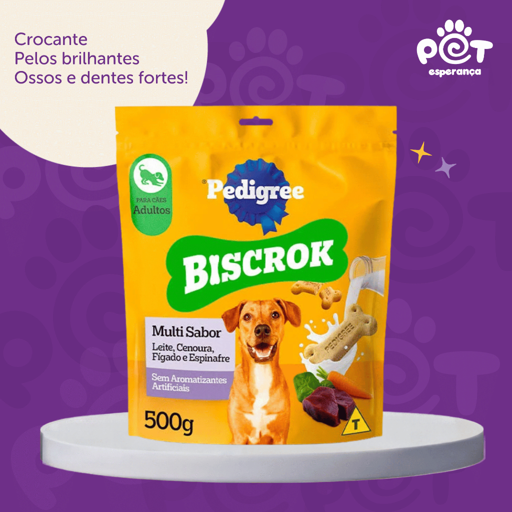 Biscoito Pedigree Petisco Crocante Biscrok para Cães Adultos 500g