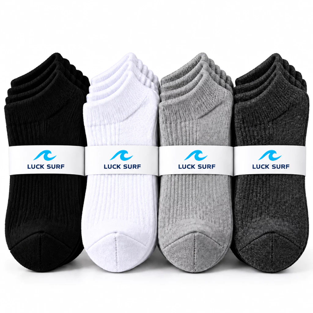 Meias Soquete Cano Curto Unissex Masculina Feminina LUCK SURF KIT 3 / 6 / 12 Pares