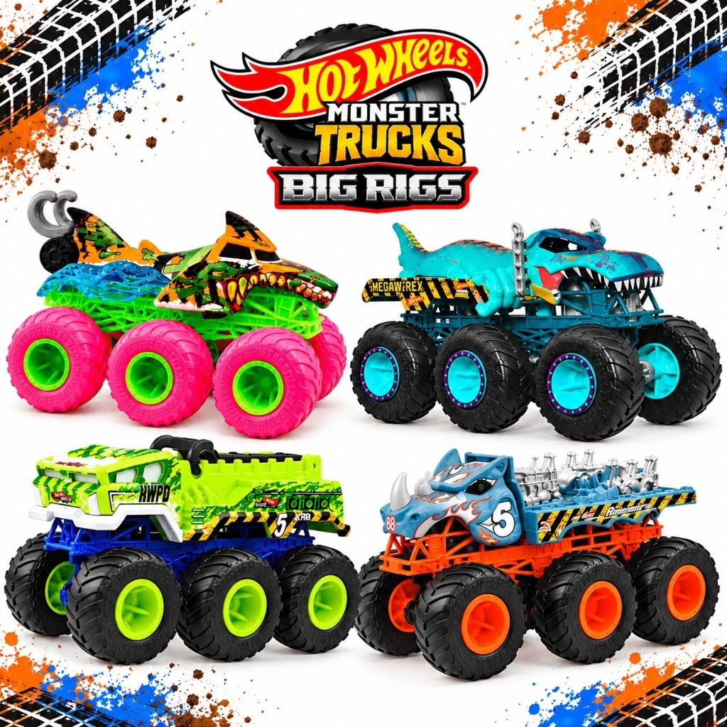 Hot Wheels Super Caminhão Reboque Monster Truck Big Rigs | Original Hot Wheels Mattel