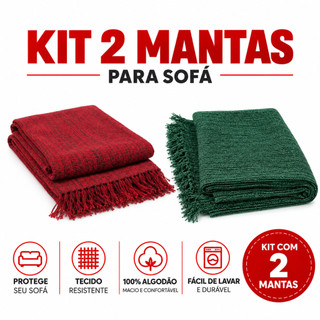 Kit 2 Mantas Para Sofá 210x120 Natal Manta Natalina De Sofá
