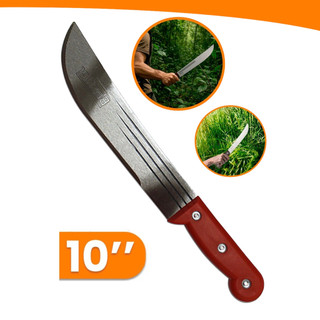Facão Para Mato De Aço Cabo Plástico Laranja 10" Polegadas 25cm Camping Pesca Galho Poda Cana