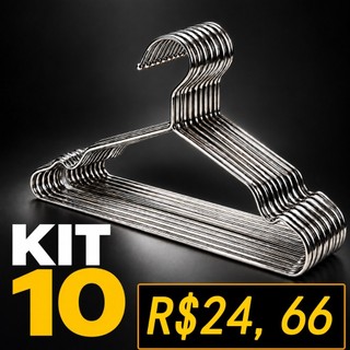 Cabide Aço Inoxidável 40cm Antiderrapante 10 20 30 40 Pcs Para Camisas Vestidos Casacos Organização de Guarda-Roupa