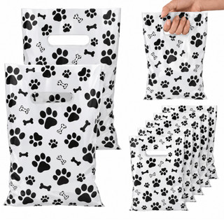 Sacola Plástica Cachorro Patinhas e Ossos 25 uni Presente Lembrancinha Boca Palhoça Saquinho