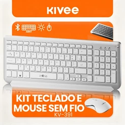 Kivee Teclado e Mouse Bluetooth 2.4G Preto - Conexão Sem Fio Design Compacto, Bateria Longa Duração