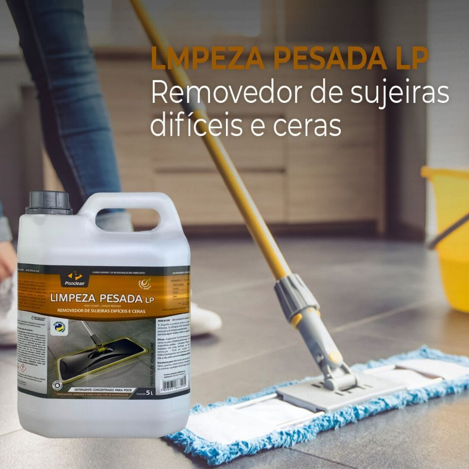 Limpa Pisos Limpeza Pesada LP Removedor de Cera Pisoclean 5L Limpa Resíduos de Cimento Concentrado