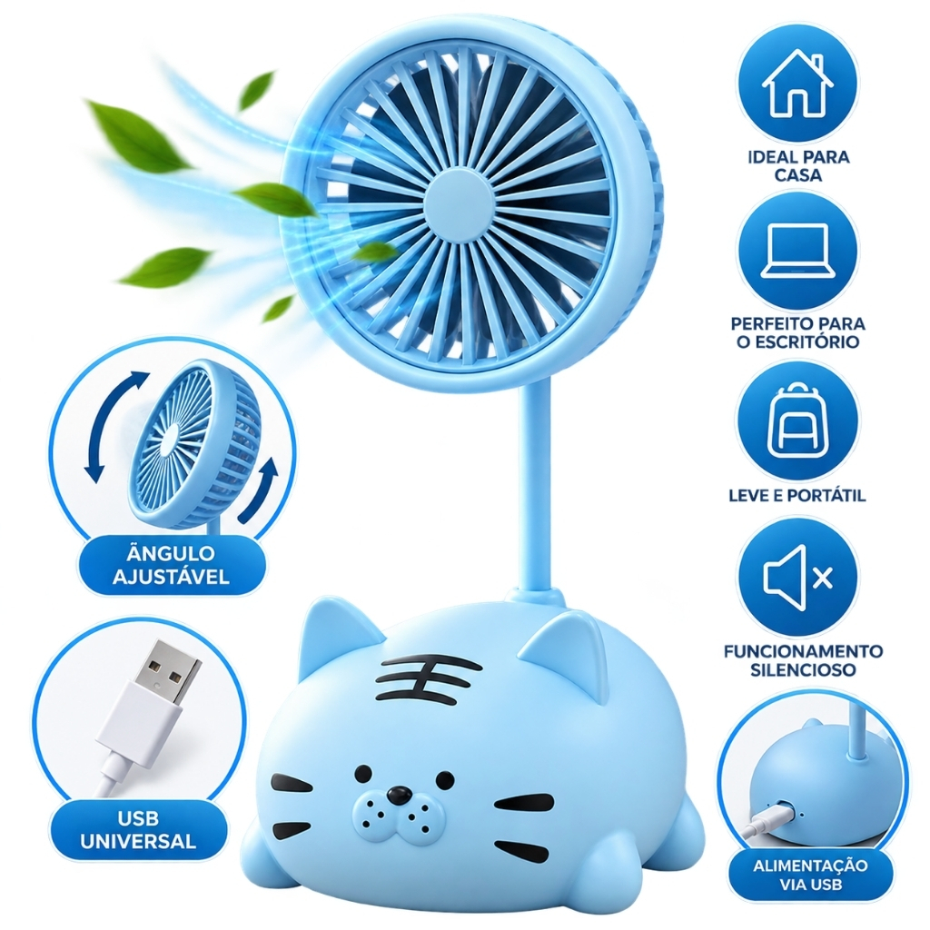 Mini Ventilador Portatil USB Recarregavel Secador Cílios Prático Computador Carro Escritório Mesa