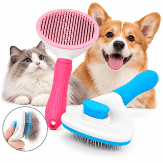 Escova Pelos Pet Automatica Rasqueadeira Magica Gato Cão Autolimpante