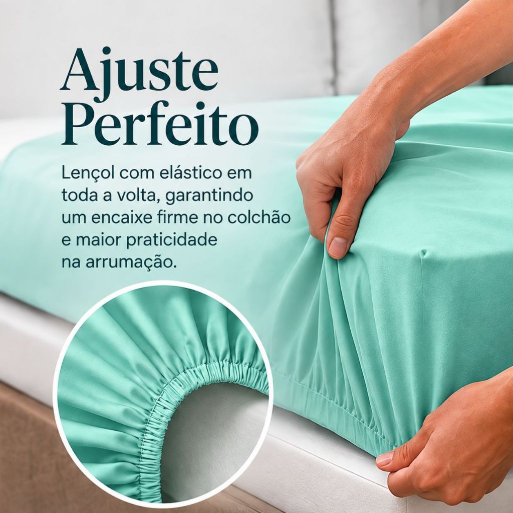 Jogo de Lençol 400 Fios Micropercal Vários Tamanhos Extra Macio — imagem 2 de 2