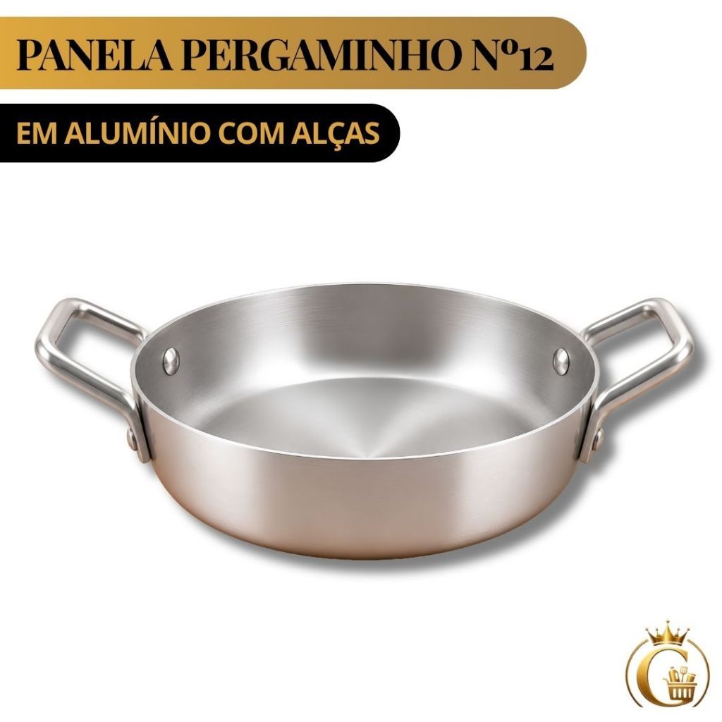 Panela Pergaminho Nº12 em Alumínio Reforçada com Alças