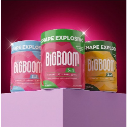 Imagem KIT 3 Creatina 3 em 1 Big Boom - Original - 3 potes de 300g cada