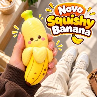 Squishy Super Raro Banana Brinquedo Macio Antiestresse Divertido Tamanho Grande Fofo Novidade
