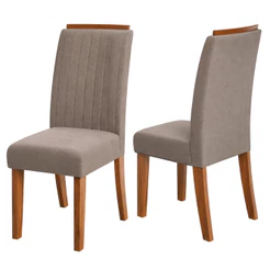 Conjunto de 2 Cadeiras Estofada Sala de Jantar Grécia Dobuê